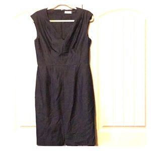 Calvin Klein size 10 v neck dark denim shift dress